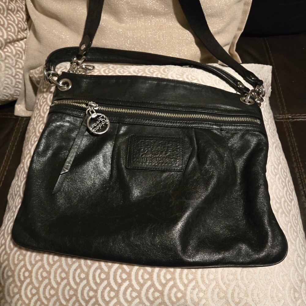 Black Coach Poppy crossbody bag